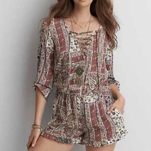 American Eagle lace front romper